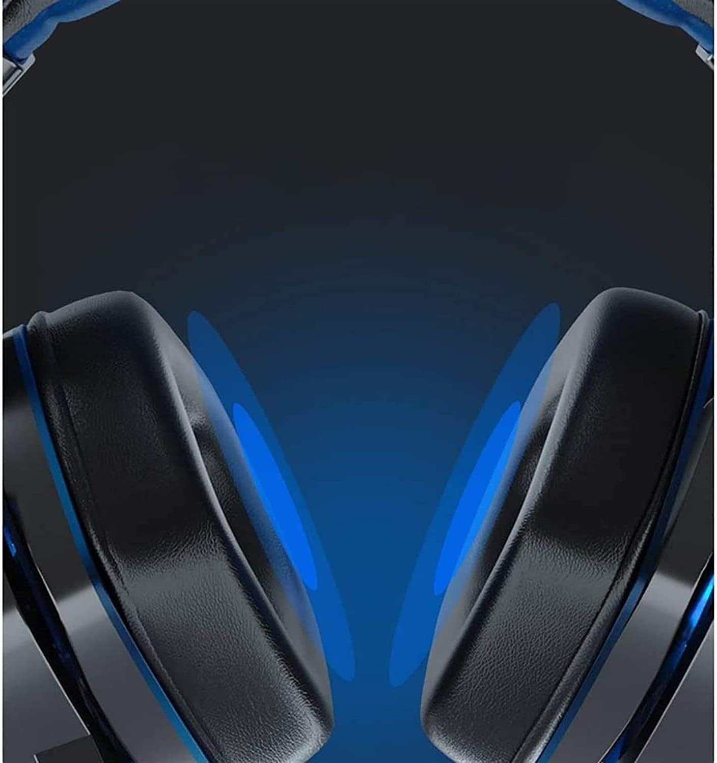 Gaming Headset, Over Ear Headphones with Noise Cancelling Mic LED Light, Stereo Bass Surround, Soft Memory Earmuffs for Smart Phone, Laptops, Tablet