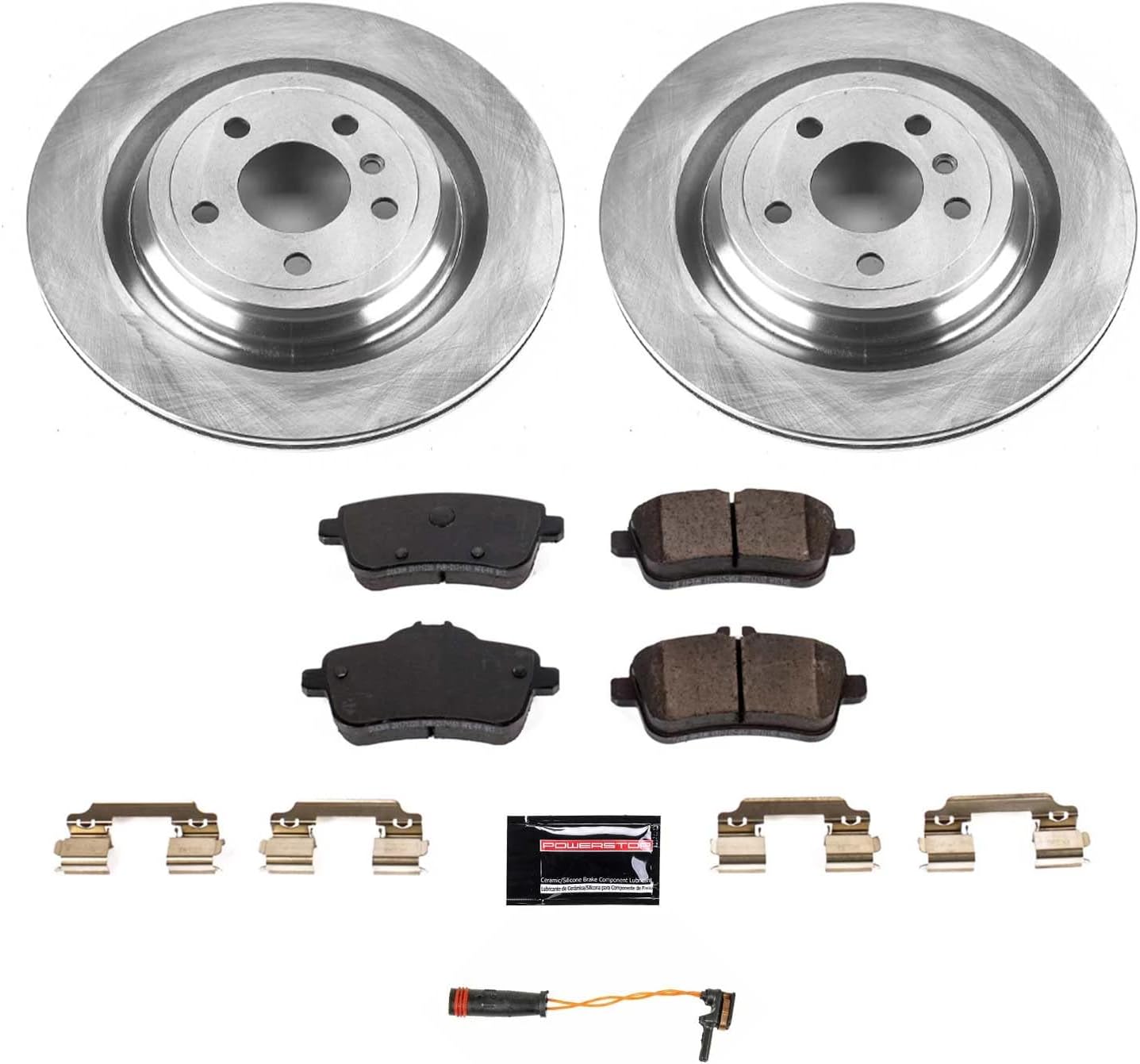 PowerStop Rear Brake Kit for Mercedes-Benz GLE300d 2016-17 |GLE350 2016-18 |GLE400 2016-17 |GLE400 2019 |GLE43 AMG 2017-19 - Z17 Ceramic Brake Pads & Disc Rotors Replacement, KOE7438