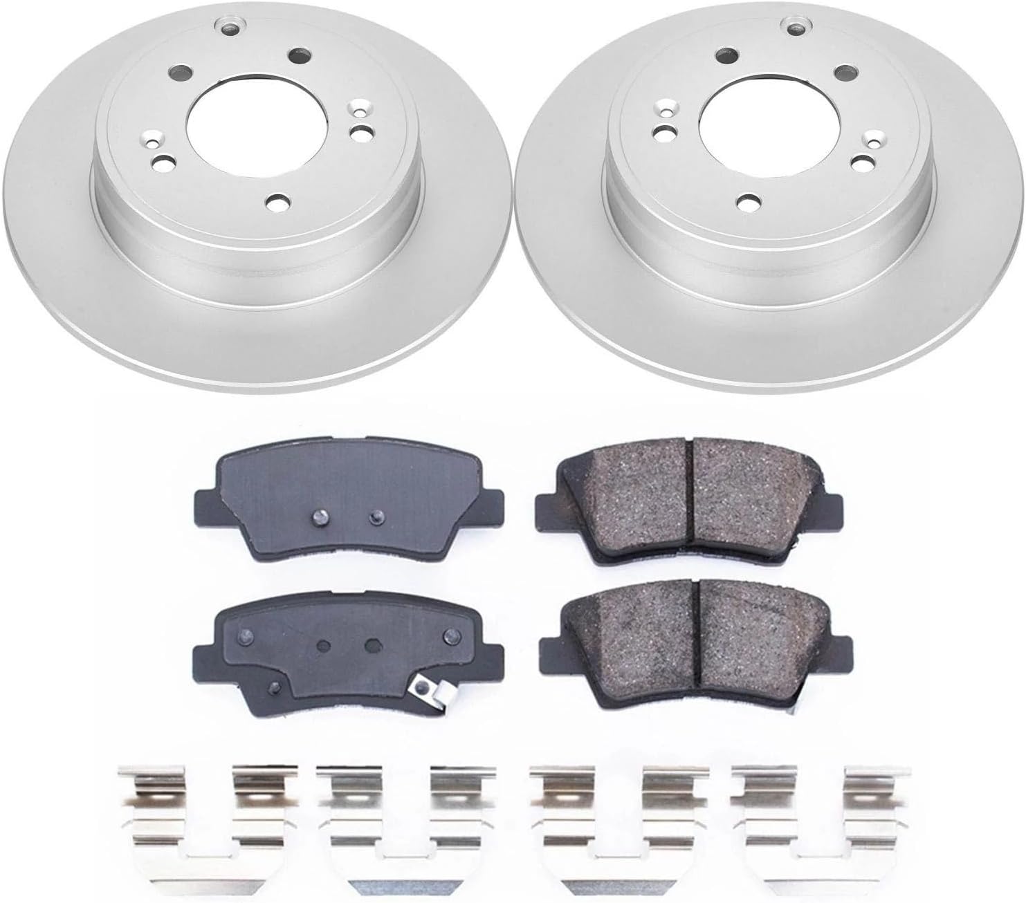 PowerStop Rear Brake Kit for Hyundai Azera 2012-17 |Sonata 2011-15 |Kia Optima 2011-16 - Fully-Coated Disc Rotors with Z17 Ceramic Brake Pads Replacement, CRK5381