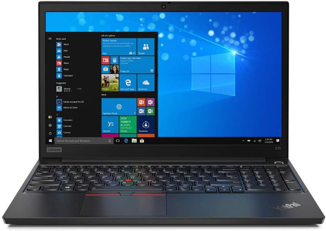 Lenovo ThinkPad E15 15.6' Laptop: Intel 10th Gen i7-10510U 4-Core, 16GB RAM, 512GB NVMe SSD, 15.6' FHD 1920x1080 IPS Screen, Fingerprint, Win 10 Pro, Black
