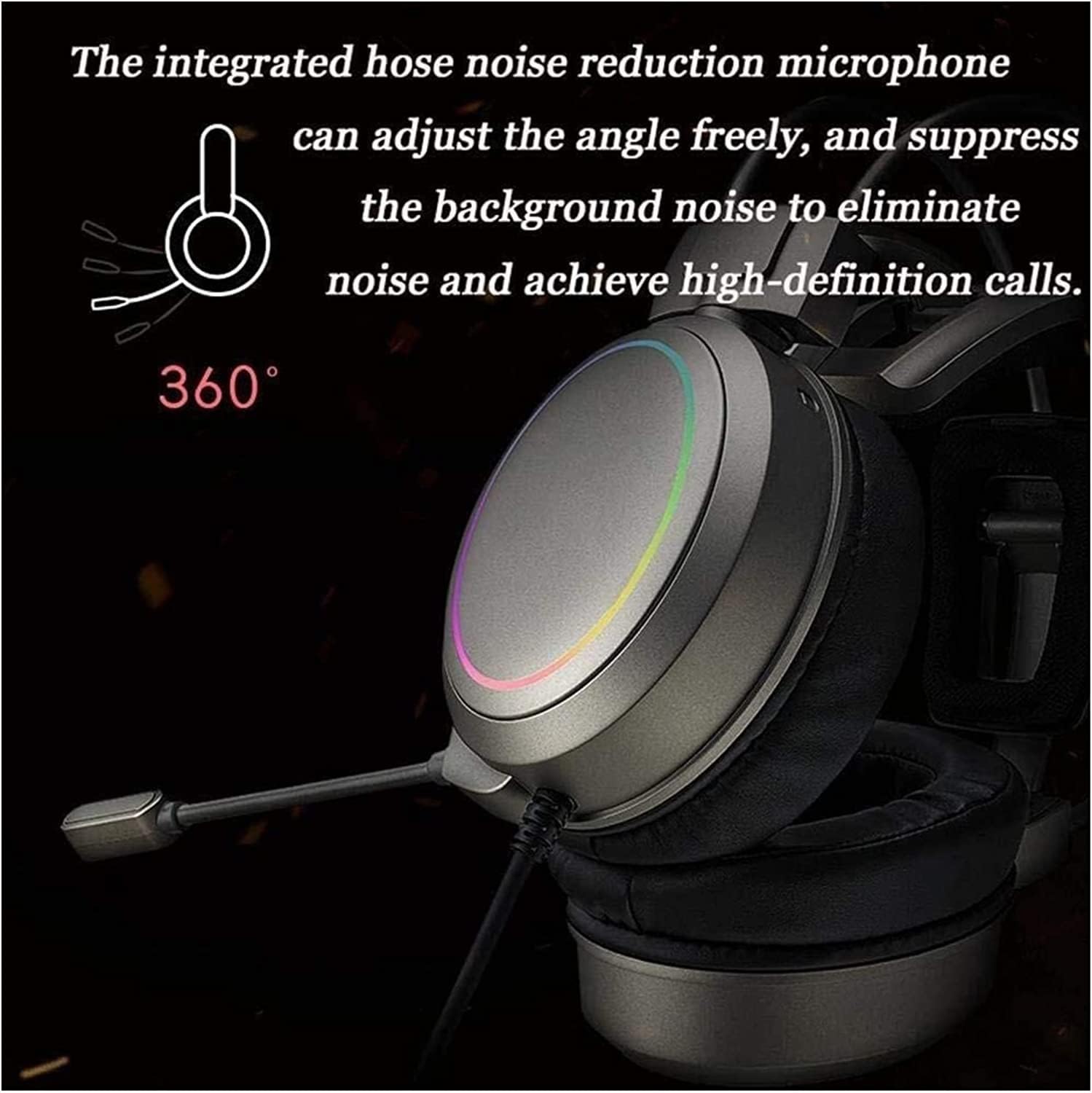 Over-Ear Headphones with Microphone, Lightweight Foldable & Portable Stereo Bass Headphones(Pink)