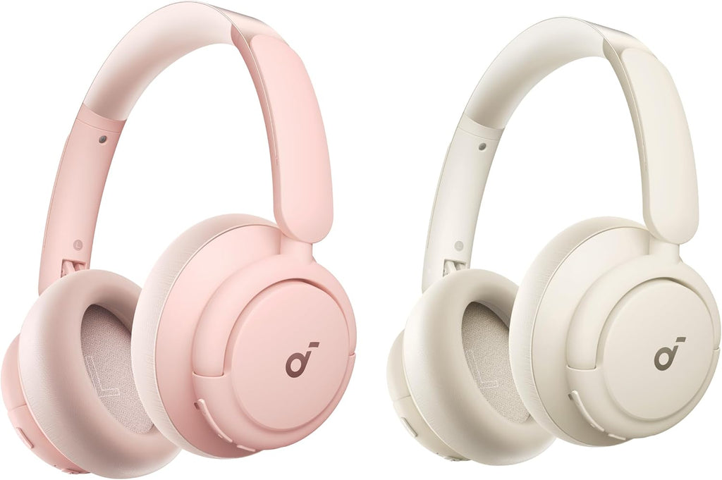 Soundcore Q30 by Anker, Hybrid Active Noise Cancelling Headphones, Multiple Modes, Hi-Res Audio, Custom EQ via App, 50H Playtime, Comfortable Fit, Bluetooth, Multipoint Connection.(Pink & White)