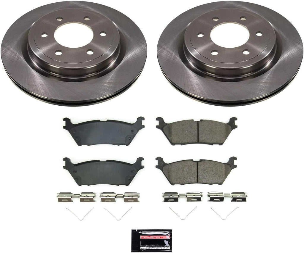 PowerStop Rear Brake Kit for Ford Expedition 2022-24 |F-150 2021-24 |Lincoln Navigator 2022-24 - Z17 Ceramic Brake Pads & Disc Rotors Replacement, KOE8764