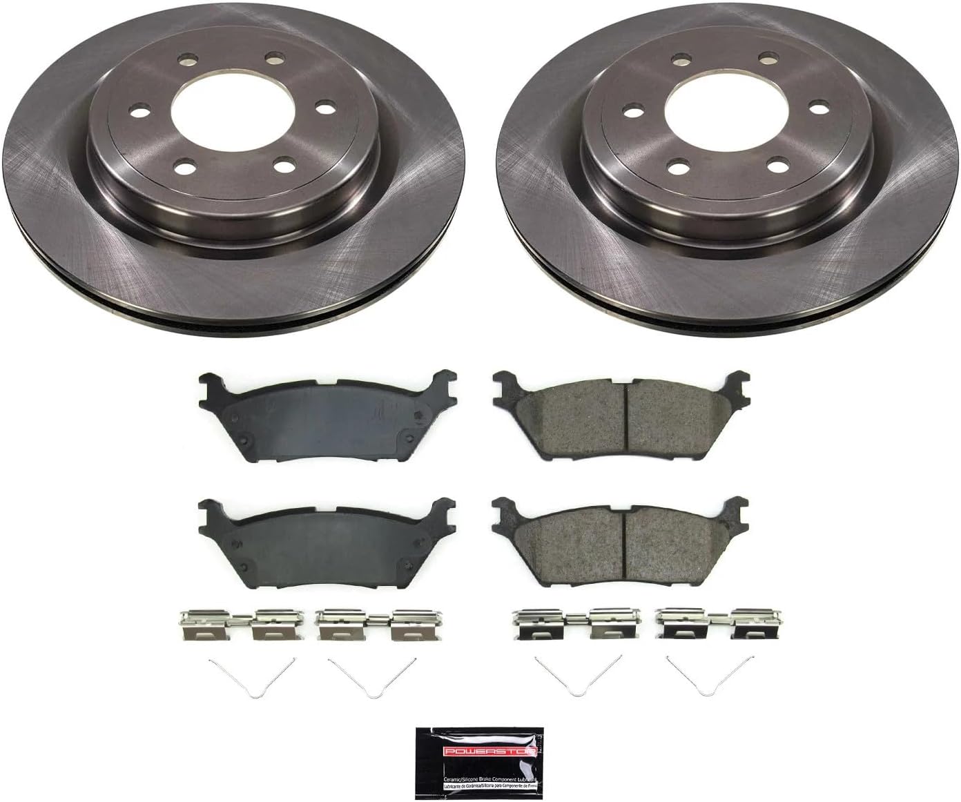 PowerStop Rear Brake Kit for Ford Expedition 2022-24 |F-150 2021-24 |Lincoln Navigator 2022-24 - Z17 Ceramic Brake Pads & Disc Rotors Replacement, KOE8764