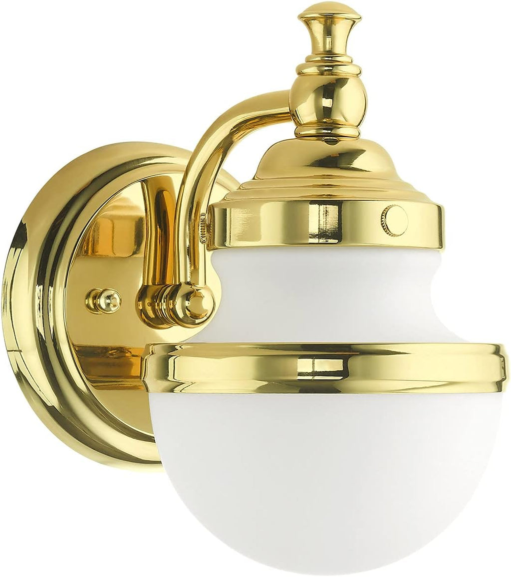 Livex Lighting1 Light Polished Brass Wall Sconce