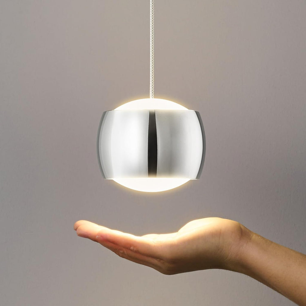 Modern LED Dimmable Pendant Light fixtures,Mini Island Pendant Lighting for Kitchen Island Dinning Room,Bedroom,Bar, Kitchen Island Ceiling Hanging Light Fixtures(Chrome-3-Pack)
