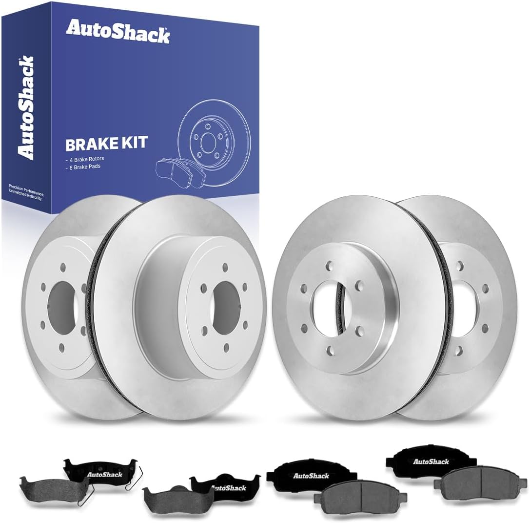 AutoShack Front & Rear Brake Rotors & Ceramic Pads for Ford & Lincoln, F-150 2004-2008 Mark LT 2006-2008, 4WD AWD RWD V6 4.2L V8 4.6L 5.4L