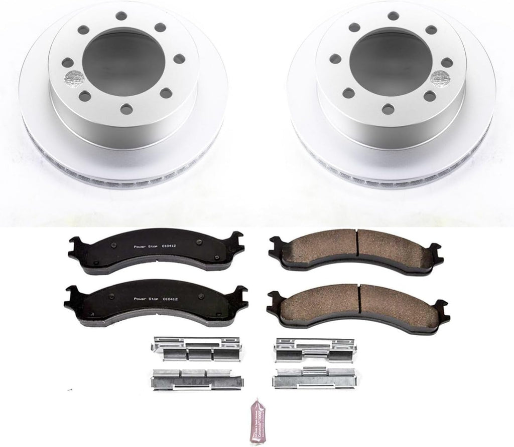 PowerStop Front Brake Kit for Dodge Ram 2500 2000-02 | Dodge Ram 3500 2000-02 - Fully-Coated Disc Rotors with Z17 Ceramic Brake Pads Replacement, CRK2156