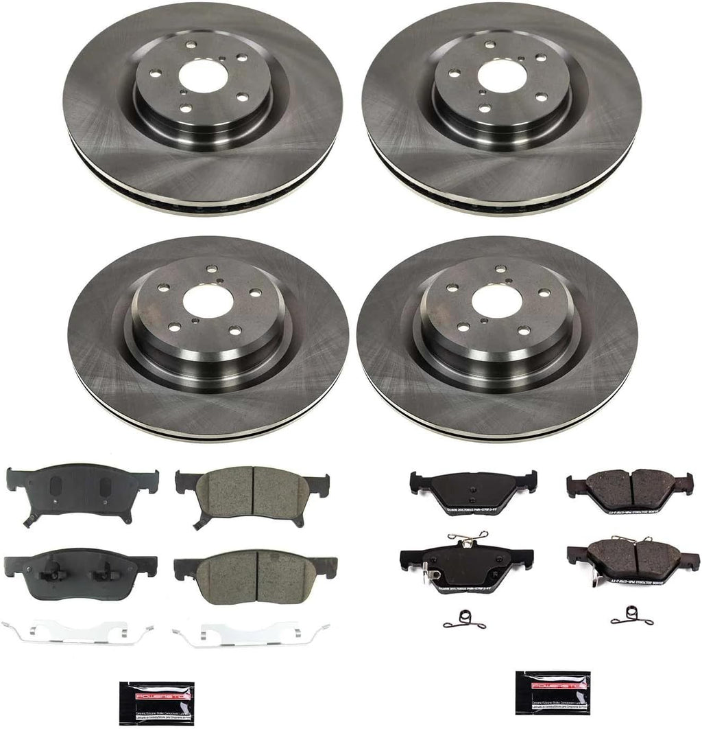 PowerStop Front and Rear Brake Kit for Subaru Ascent 2019-20 - Z17 Ceramic Brake Pads & Disc Rotors Replacement, KOE8518