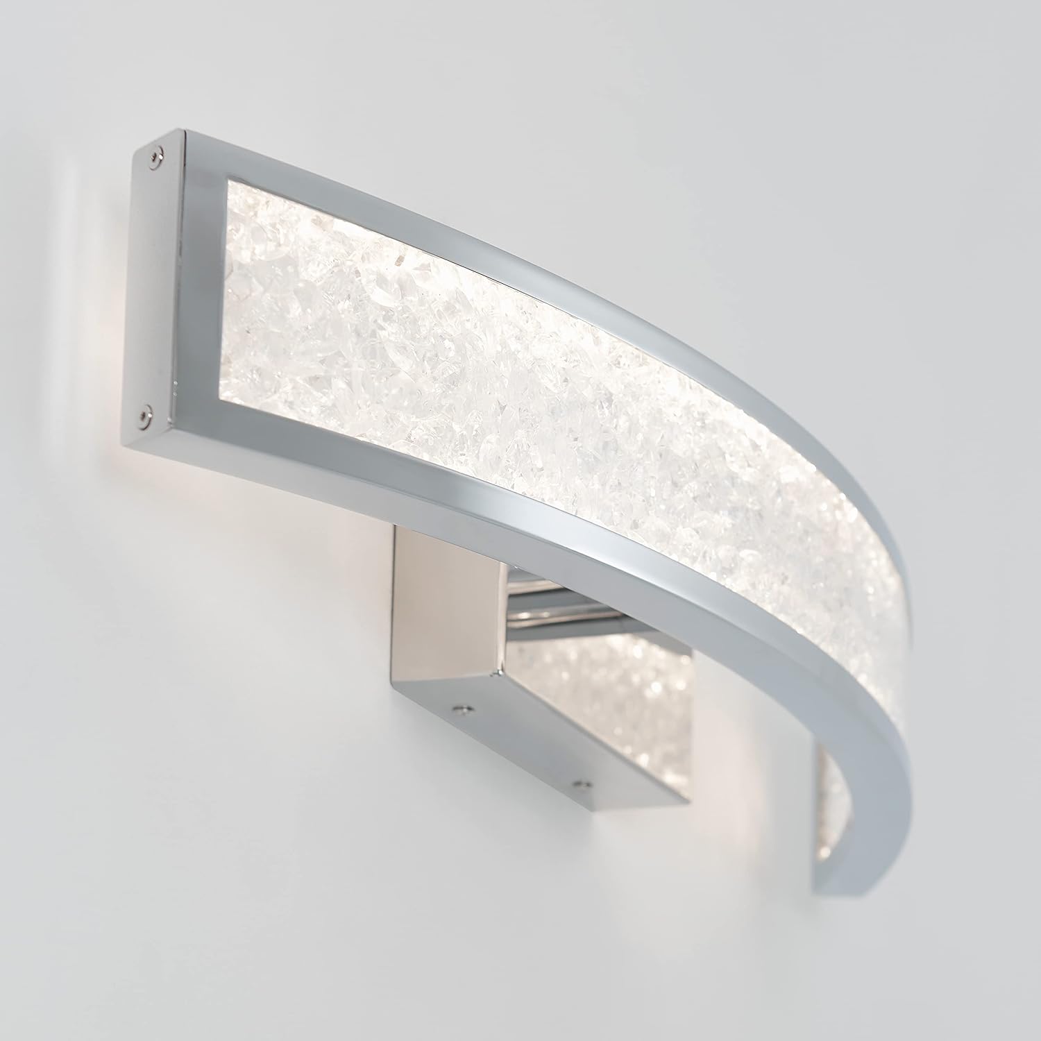 Artika Glitter 27W LED Modern and Glam Vanity Light Fixture, Chrome - Ideal for Bathroom Lighting, 1900 Lumens, Warm White Light 3000 Kelvin, No Bulb Required