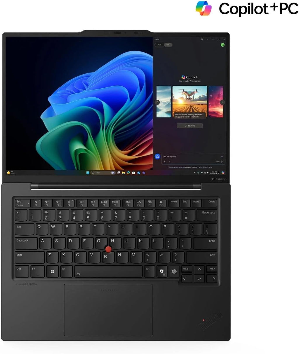 Lenovo ThinkPad X1 Carbon Gen 13, Intel Ultra 7 255U WUXGA (1920 x 1200) 500nits Touch, 32GB LPDDR5 RAM, 2TB SSD, Thunderbolt, and Window 11 Pro - Aura Edition - Black
