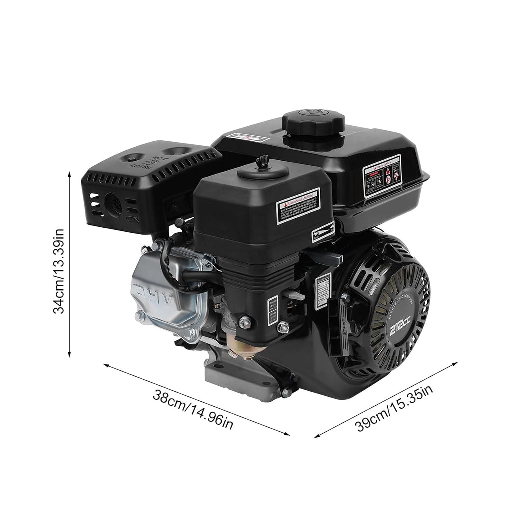 4-Stroke 7.5HP Gas Engine, 210CC OHV Air Cooled Pullstart Motor Fit for Honda GX160/170F Single Cylinder Air Cooled Gasoline Engine Pull Start Motor Gas Engine for Compressor Lawnmower