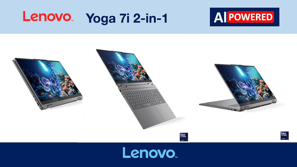 Lenovo Yoga 7i 2-in-1 AI Copilot + Laptop 16.0' 2K Touchscreen Display (Intel Ultra 5 Series 2, 16GB LPDDR5X, 2TB M.2 PCIe SSD, Backlit KB, Fingerprint, 2 TB 4, Win 11 Pro) w/DKZ USB Port Expander