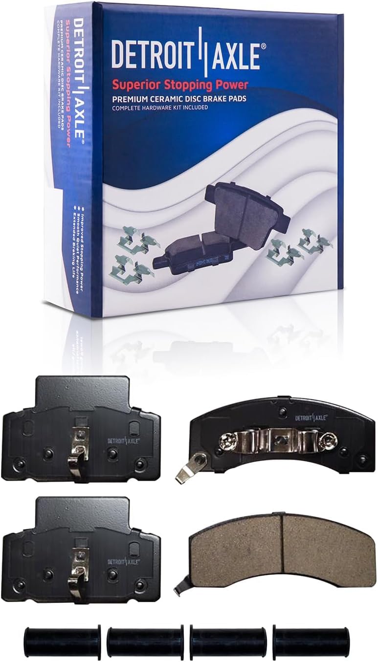 Detroit Axle - Front Brake Kit for 1994-1999 Dodge Ram 2500 3500, 90-00 Chevy GMC K3500 Disc Brake Rotors Ceramic Brakes Pads 1995 1996 1997 1998 Chevrolet Replacement