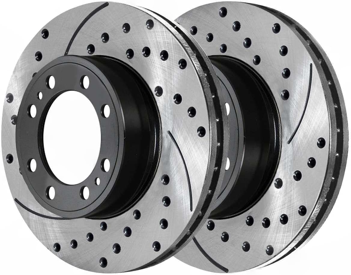 Brake Pads & Rotors Kit Front Left and Right Side Drilled Slotted Ceramic Replacement and for Chevy for Silverado 3500/2500HD Classic Scdpr6507465074784