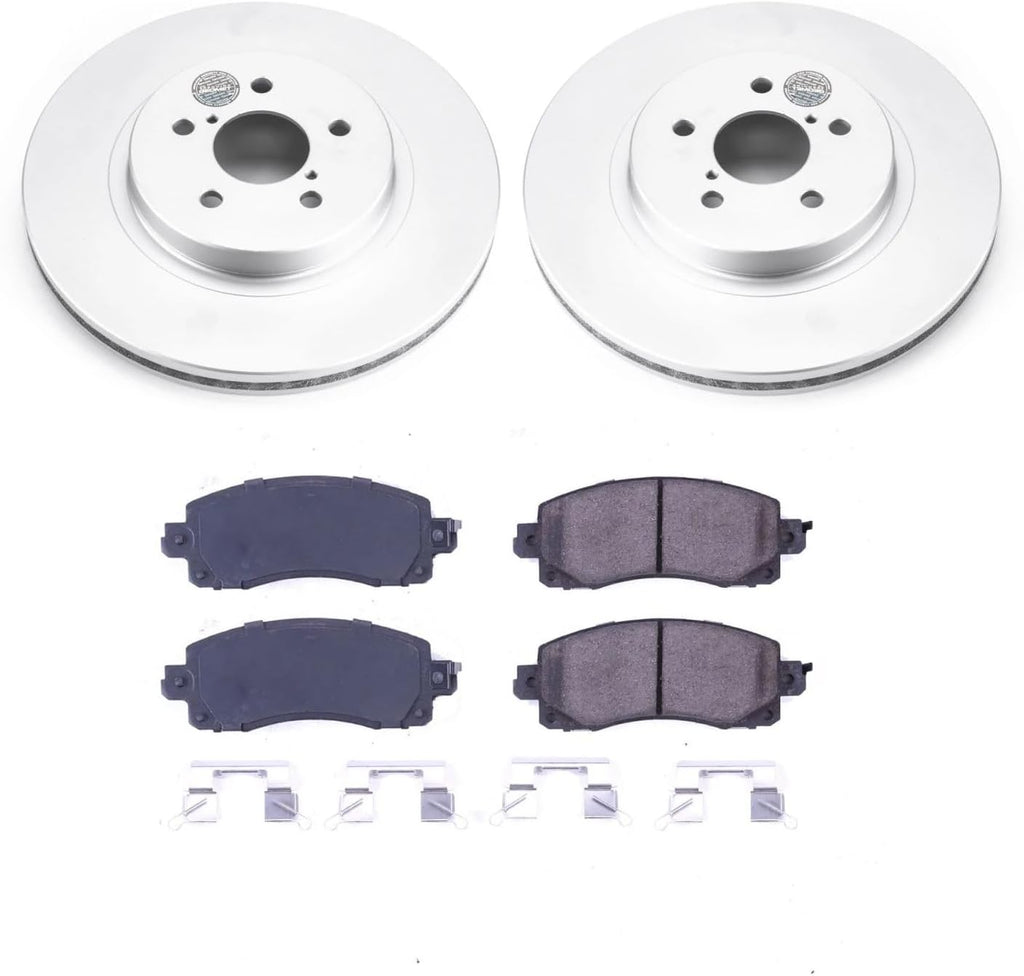 PowerStop Front Brake Kit for Subaru Crosstrek 2018-23 | Subaru Impreza 2017-22 - Fully-Coated Disc Rotors with Z17 Ceramic Brake Pads Replacement, CRK7892