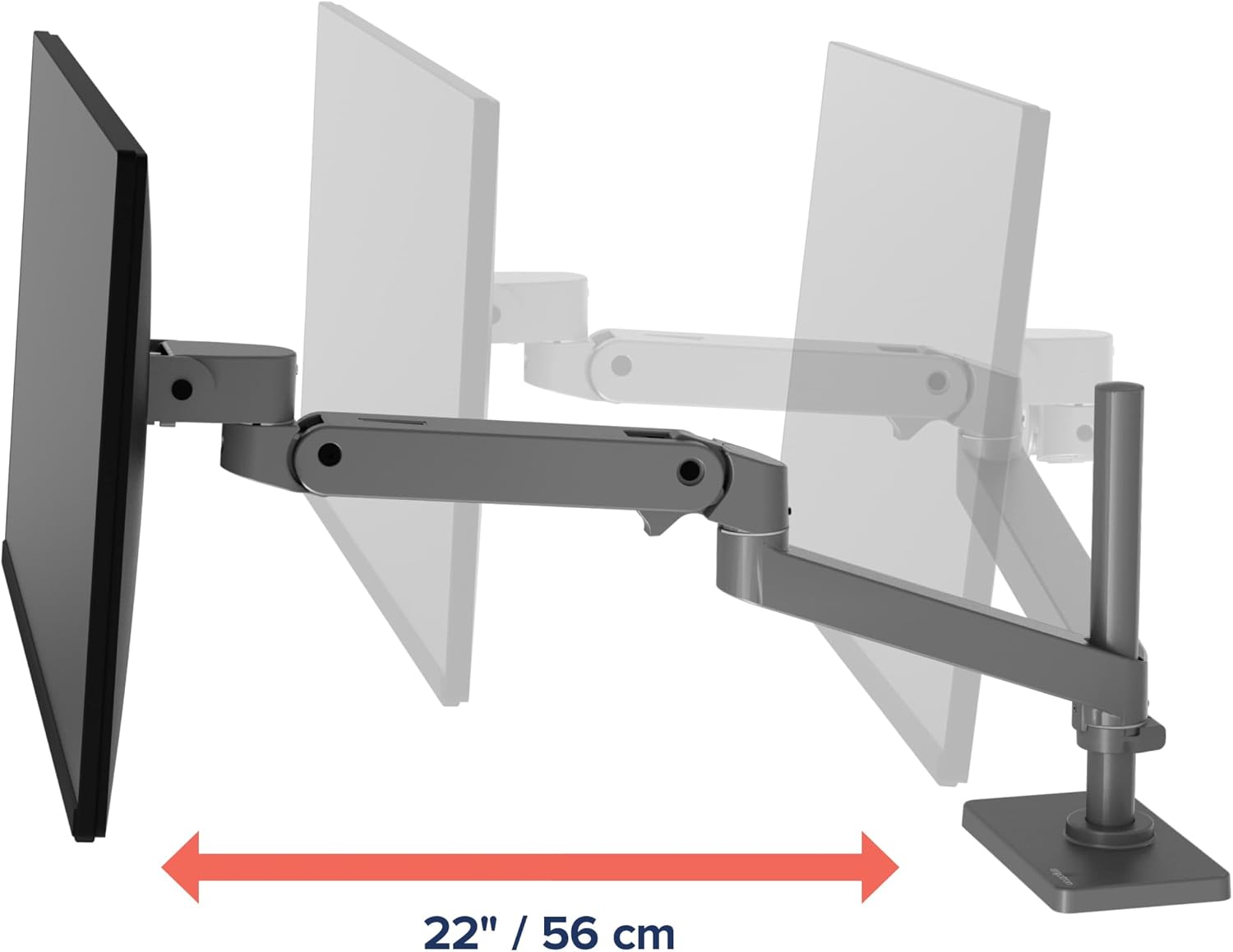 Ergotron – Upgraded LX Pro Premium Monitor Arm, Single Monitor Desk Mount – fits Flat Curved Ultrawide Computer Monitors up to 34 Inches, 4 to 22 lbs, VESA 75x75mm or 100x100mm – Tall Pole, Dark Grey