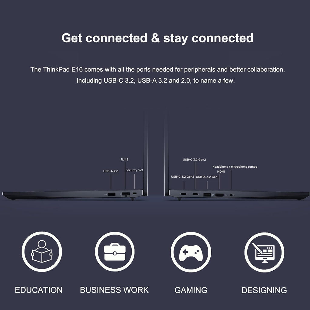Lenovo ThinkPad E16 Business Laptop (16' FHD+ Touchscreen, Intel 13th Gen 10-Core i5-1335U, 40GB RAM, 2TB SSD), Backlit Keyboard, Fingerprint, FHD Webcam, Ethernet, Wi-Fi 6, Win 11 Pro, Black