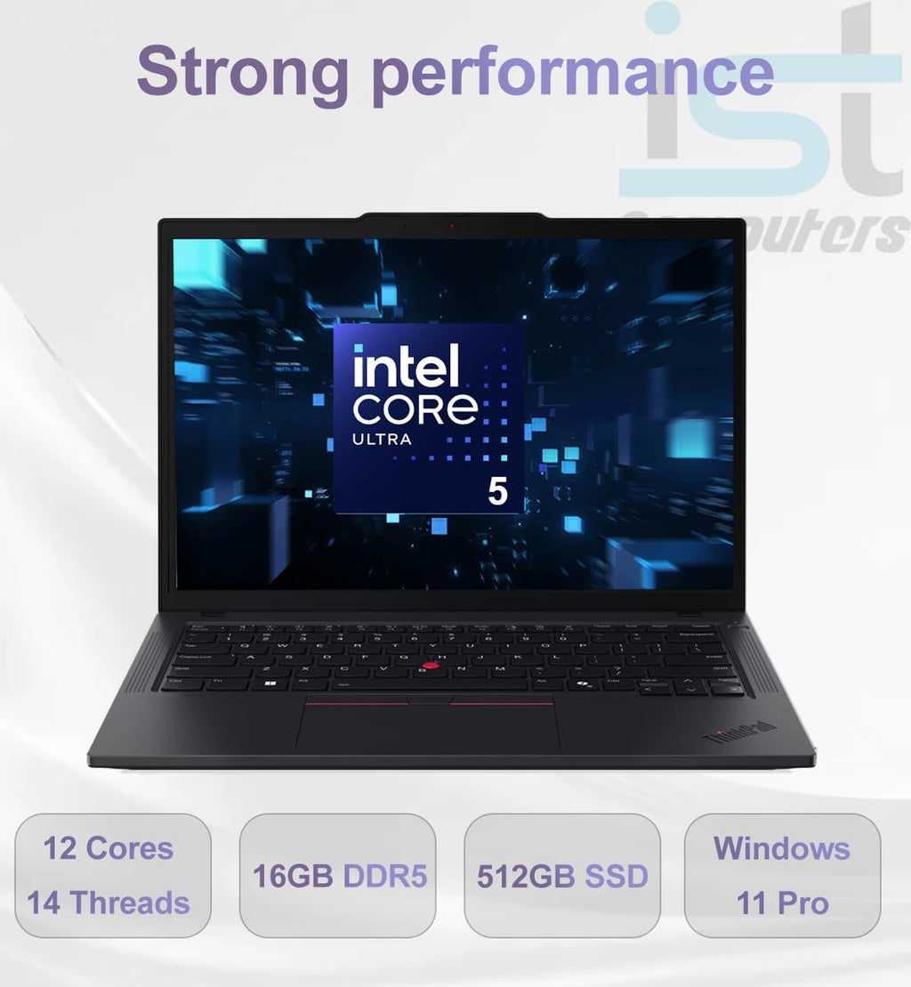 Lenovo ThinkPad T14 Gen 6 Business AI PC Laptop (14' FHD+ Touchscreen, Intel 12-Core Ultra 5 225U (> Ultra 7 155U), 16GB DDR5, 512GB SSD), 2x Thunderbolt 4, Backlit, Fingerprint, IR Webcam, Win 11 Pro