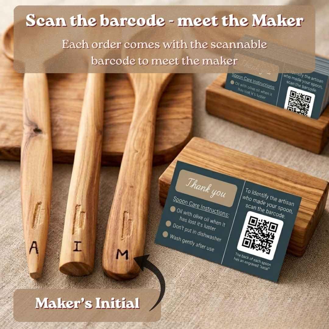 LESVOS WOODCRAFT - Premium Deep Bowl Olive Wood Cooking Utensil Set - 5-Piece Artisan Cooking and Serving Utensil Bundle, Olive Wood Utensils, Fair-Trade, Handcrafted, Includes 2 Greek Recipes
