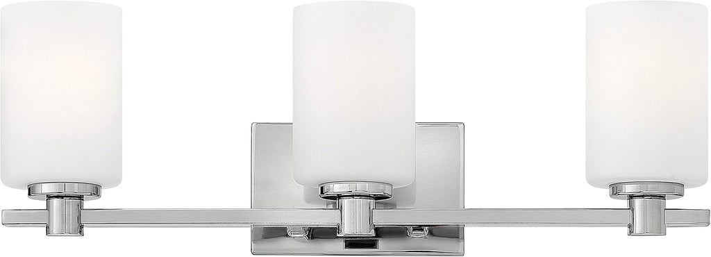 Hinkley Karlie Transitional Three Light Bathroom Vanity Fixture, Chrome