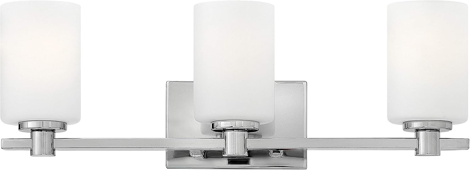 Hinkley Karlie Transitional Three Light Bathroom Vanity Fixture, Chrome