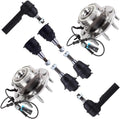 SCITOO 8pcs Suspension Kit Wheel Bearing For 2007-2010 For Chevy Silverado 2500 HD 2007-2010 Suburban 2500 w/Suspension Parts Upper Lower Ball Joint Wheel Bearing Hub Assembly Outer Tie Rod End