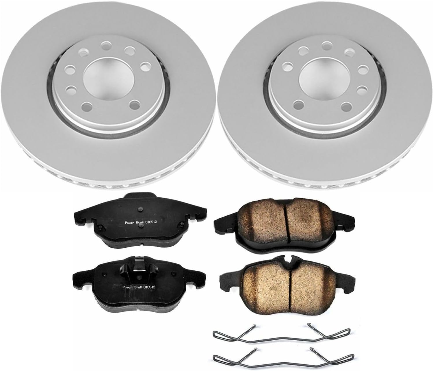 PowerStop Front Brake Kit for Saab 9-3 2003-11 | Saab 9-3X 2010-11 - Fully-Coated Disc Rotors with Z23 Carbon-Fiber Ceramic Brake Pads Upgrade, CRK985