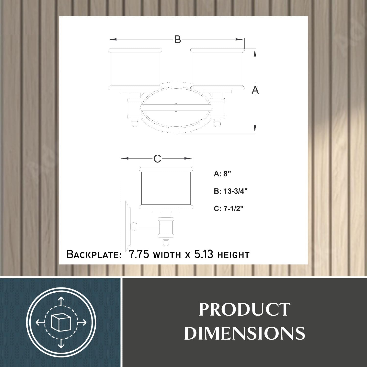 VAXCEL Carlisle 2-Light 13.75 inch Wide Chrome Transitional Bathroom Vanity Lighting Fixture, White Frosted Opal Glass Shade, Dimmable, LED Compatible, Reversible Over The Mirror Mounted Wall Sconce