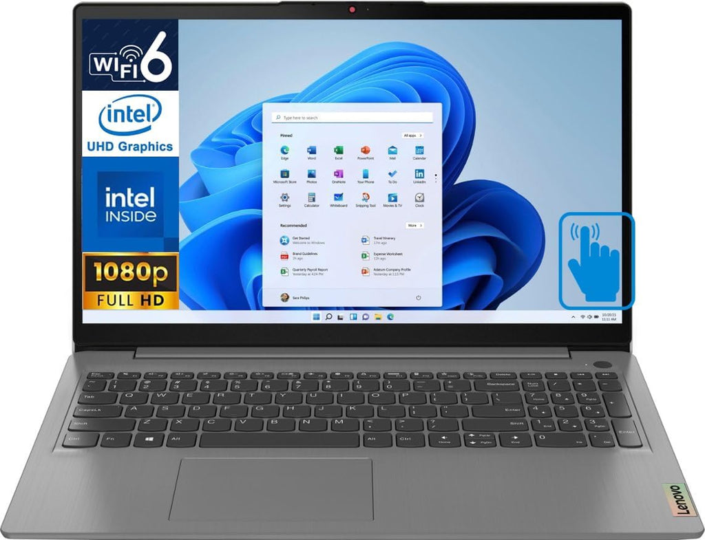 Lenovo Ideapad 3i 15.6' FHD Touchscreen Laptop (Intel i3-1115G4, 12GB RAM, 512GB PCIe SSD, Intel UHD, WiFi 6, Bluetooth 5.2, HD Webcam, SD Reader, Win 11 Home S-Mode) with Dockztorm Hub