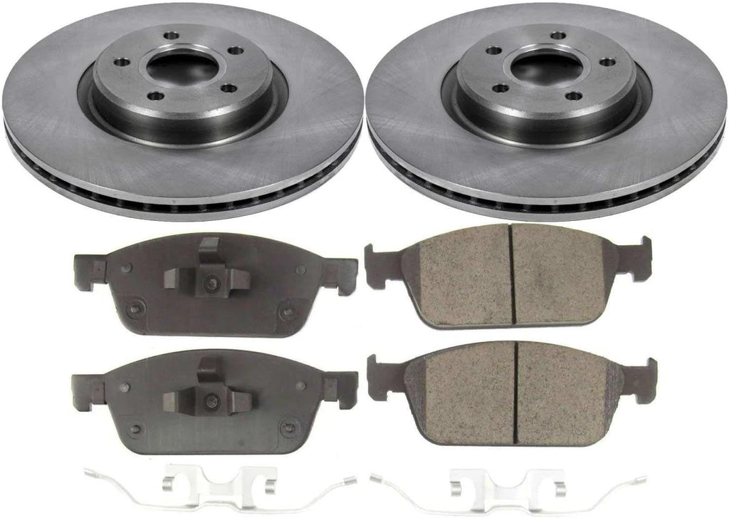 PowerStop Front Brake Kit for Ford Escape 2017-19 | Lincoln MKC 2017-19 - Z17 Ceramic Brake Pads & Disc Rotors Replacement, KOE7338