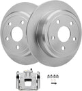 Detroit Axle - Rear Brake Kit for 2007-2017 Jeep Wrangler, 2018 Wrangler JK, Disc Brakes Rotors Driver Side Brake Caliper 2008 2009 2010 2011 2012 2013 2014 2015 2016 Replacement [12.44' inch Rotor]