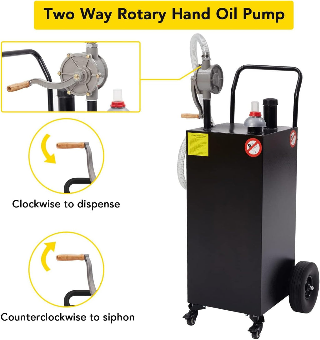 Fuel Caddy - 40-Gallon Fuel Caddy with Pump,Heavy-Duty Portable Gas Tank for Lawn Mowers, Tractors, Atvs, and Generators