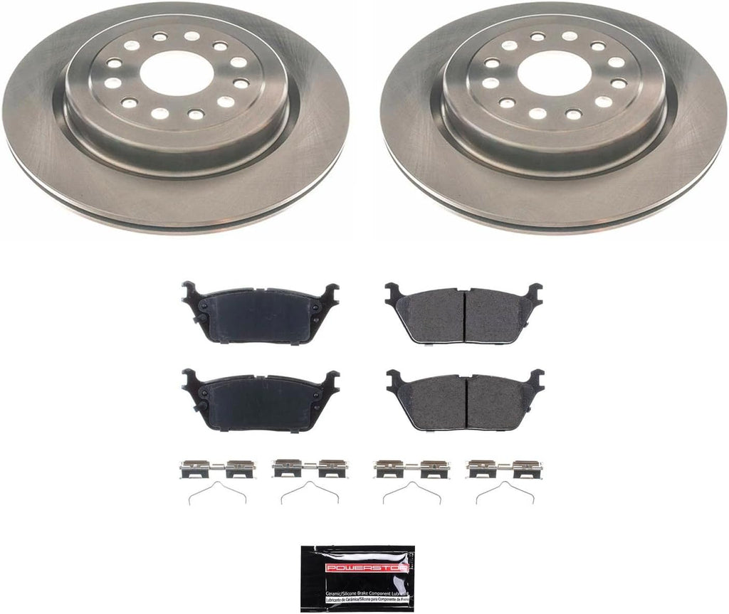 PowerStop Rear Brake Kit for Ram 1500 2019-25 - Z17 Ceramic Brake Pads & Disc Rotors Replacement, KOE8184