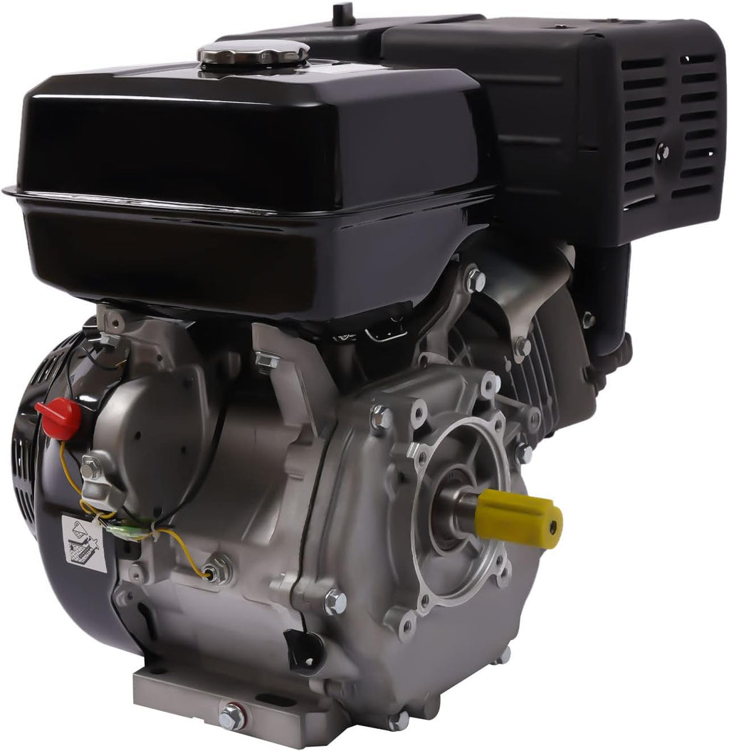 LOYALHEARTDY Gas Engine 4-Stroke 15HP 420CC Multi-Use Gas Motor Hand Pull Start Air Cooling Single-Cylinder OHV Gas Motor Gas Powered Lawn Mower Engine - Black, W57G734R6843R