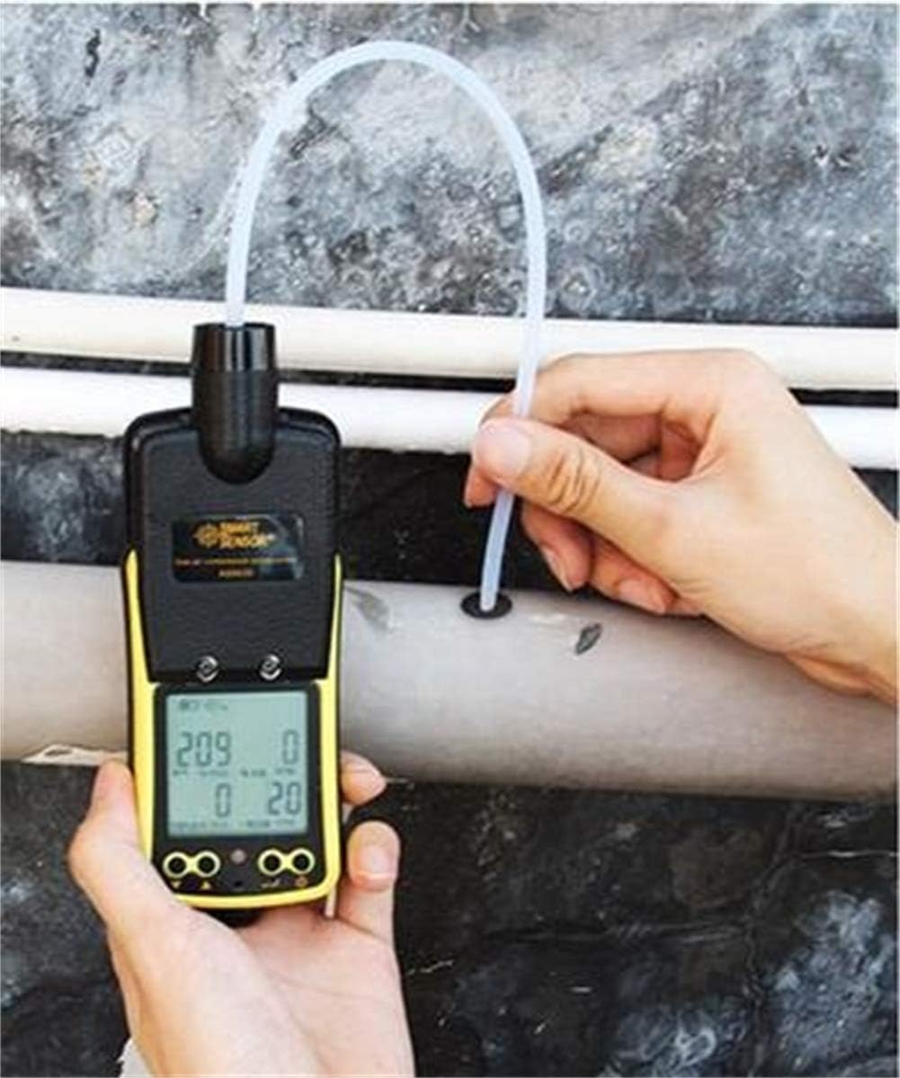 Portable H2 Gas Detector 0~1000ppm LCD Display Rechargeable Li-Battery Powered Alarmable Handheld Digital Hydrogen Gas Monitor Meter Tester Analyzer with Sampling Pump