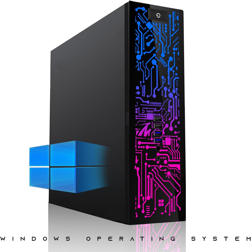 TechMagnet HP G2 Desktop Computer PC with Intel Core i3, 8GB RAM, 512GB SSD, 24-inch Monitor, RGB Speaker, RGB Keyboard with AI-Enabled Copilot Key Mouse, 2X ARGB Fan, WiFi, Windows 11 Pro (Renewed)