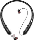 Retractable Neckband Bluetooth Headphones Auto Retractable Earbuds Wireless Earphones with 14Hrs HD Playtime, IPX5 Waterproof, CVC8.0 Noise Cancellation Mic for Crystal Clear Calls, Ideal for Exercise