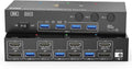 K@144Hz KVM Switch 2 Monitors 3 Computers 8K@60Hz,HDMI +Displayport Dual Monitor KVM Switch with 4 USB 3.0 Port(AU Power Adapter)