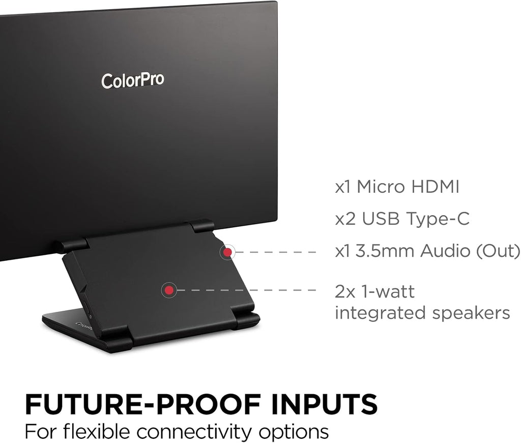 ViewSonic VP16-OLED 15.6 Inch 1080p ColorPro Monitor, OLED Display with Pantone Validated Color Accuracy for Immersive Second Screen Productivity, Advanced Ergonomics, 40W USB-C, and mini HDMI Inputs