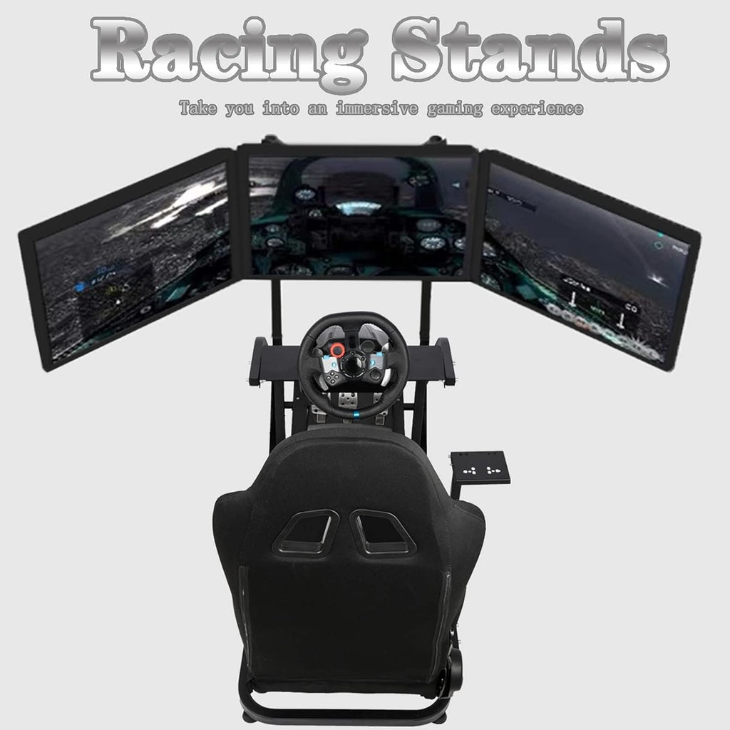 Marada Racing Simulator Cockpit Stand with TV Bracket Mounting Holes Fit for Logitech G923 G27 G920,for Fanatec,for Thrustmaster T300, Sim Racing Cockpit, No Steering Wheel Pedal TV Seat Monitor Stand