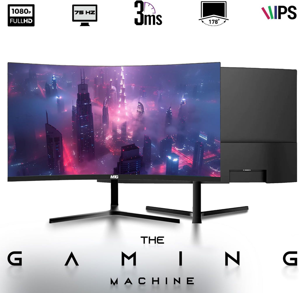 HP Gaming PC Desktop Computer – AMD Pro A10-9700,GT 1030 Graphics,8GB RAM,1TB SSD,32 Inch Curved Monitor,RGB Keyboard with AI Copilot,Mouse,WiFi,RGB Headphone,Windows 11(Renewed)
