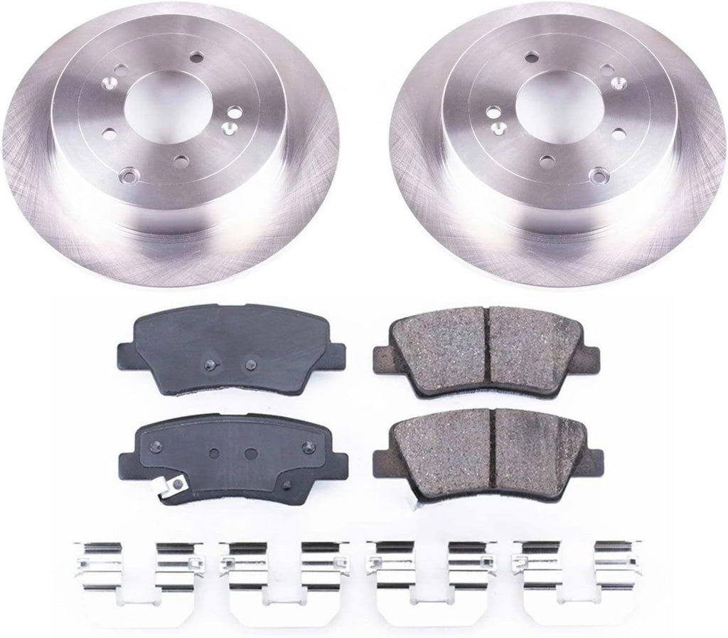 PowerStop Rear Brake Kit for Hyundai Tucson 2016-18 | Kia Sportage 2017-22 - Z17 Ceramic Brake Pads & Disc Rotors Replacement, KOE7729