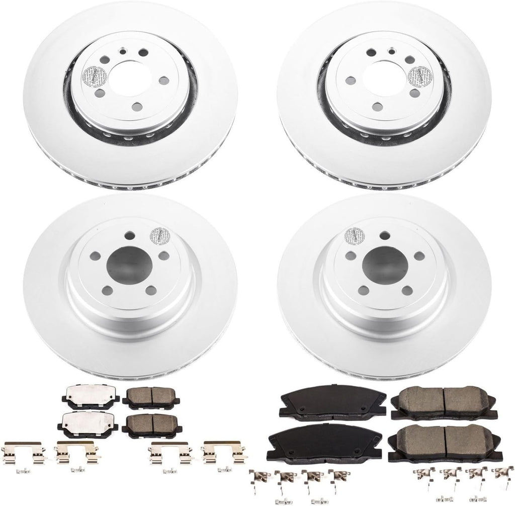 PowerStop Front and Rear Brake Kit for Dodge Charger 2014-23 - Fully-Coated Disc Rotors with Z17 Ceramic Brake Pads Replacement, CRK7051