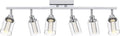 MELUCEE 5-Color Dimmbale LED Track Lighting Kit 6-Light Rotatable Spotlight Ceiling Light Fixture Bathroom Vanity Light Wall Sconces Kitchen Track Lighting Ceiling Mount, Clear Glass Shade