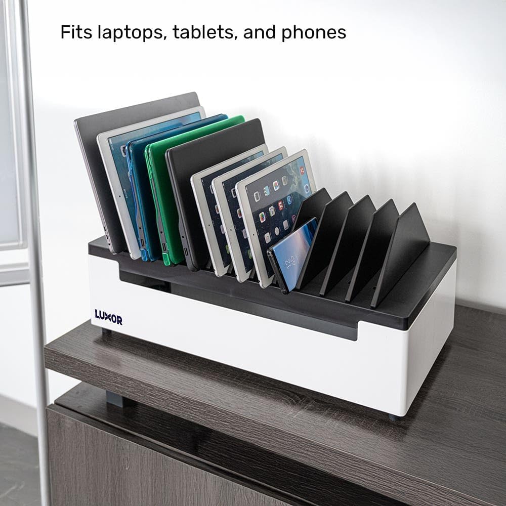 Luxor 12-Port USB Type-C Charging Station, 45W Fast Charging, Pre-Wired Power Hub, Multi-Device USB-C Charger for Laptops, Tablets, Phones – Ideal for Classrooms, Offices, and Shared Spaces