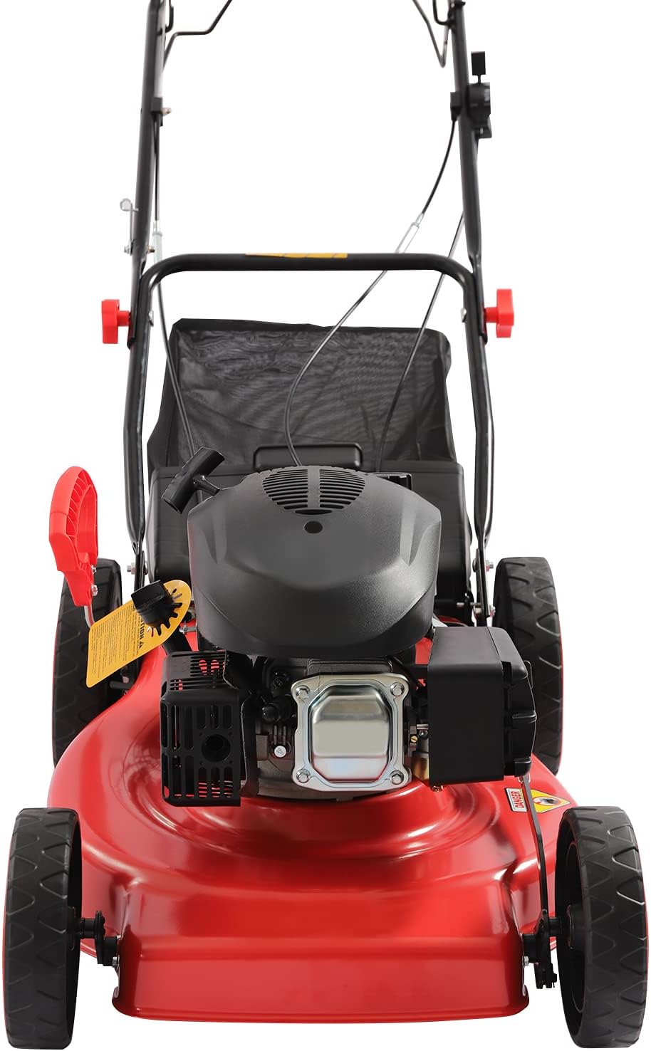 20-inch Gas Push Lawn Mower 173CC Walk Behind Push Lawn Mower 4-Stroke Gas Powered Lawn Mower with 8-Position Height Adjustment and 60L Collection Bag for Almost All Lawn Mowing 2800rpm