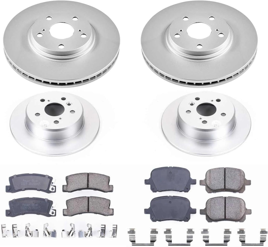 PowerStop Front and Rear Brake Kit for Lexus RX300 1999-01 - Fully-Coated Disc Rotors with Z17 Ceramic Brake Pads Replacement, CRK6782