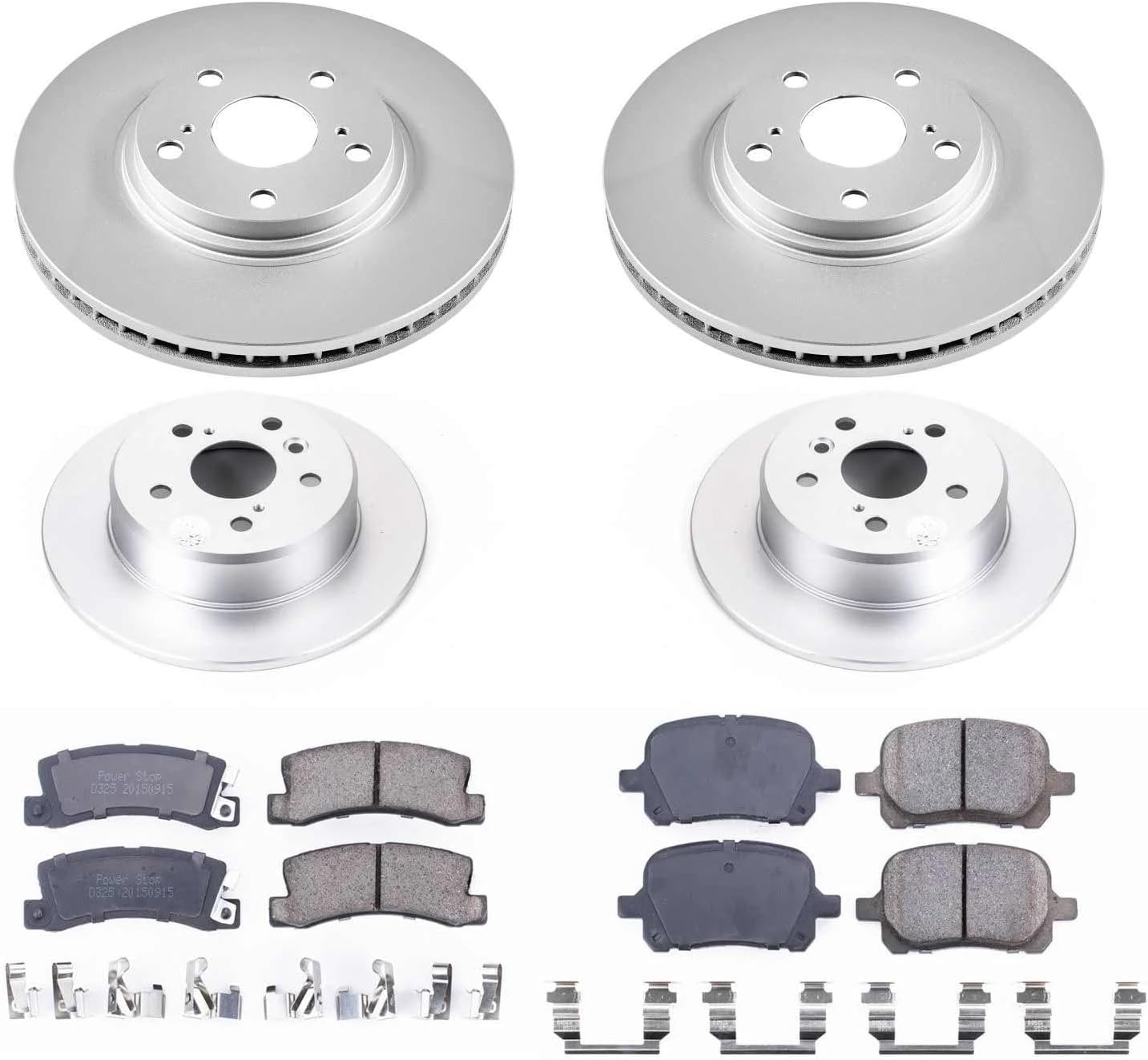 PowerStop Front and Rear Brake Kit for Lexus RX300 1999-01 - Fully-Coated Disc Rotors with Z17 Ceramic Brake Pads Replacement, CRK6782