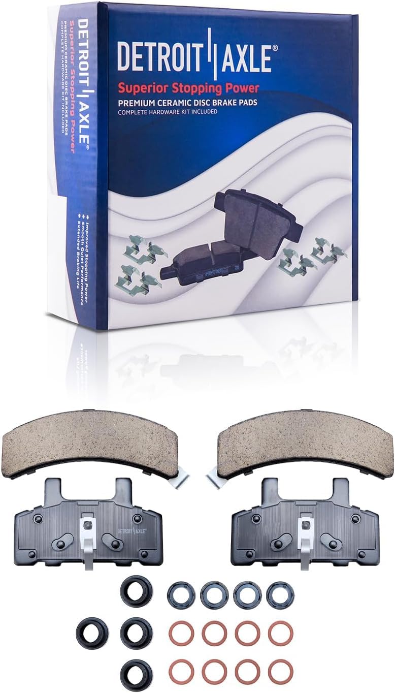 Detroit Axle - Front Brake Kit for Chevy GMC K1500 K2500 Pickup Suburban Tahoe Yukon Blazer Cadillac Escalade Brake Rotors and Ceramic Brakes Pads Replacement: 11.61' inch 6-Lug Rotor